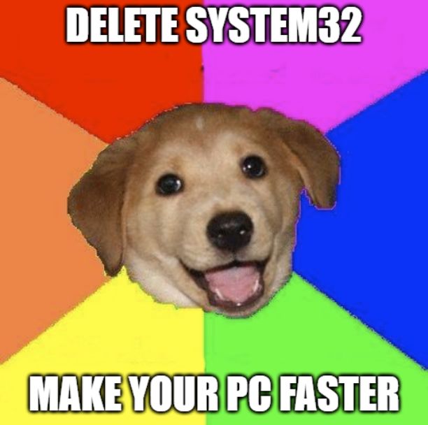 Meme de Deletar System32